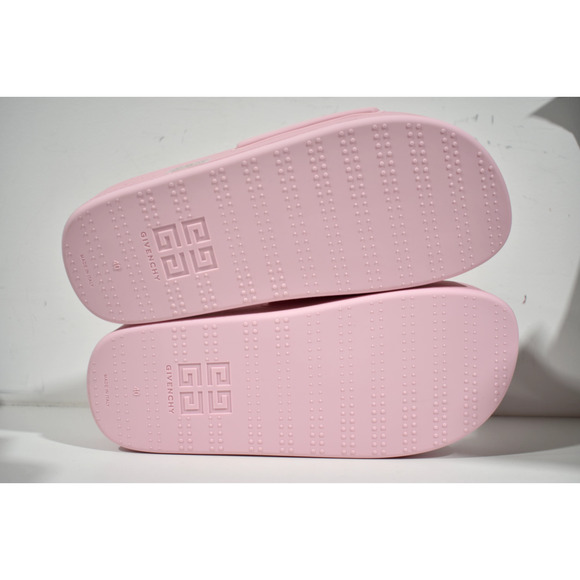 Givenchy Pink Platform Rubber White Logo Slide On Pool Sandal Flip Flop Flat 40 - Picture 11 of 11